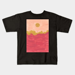 Golden Sunset Waves Kids T-Shirt